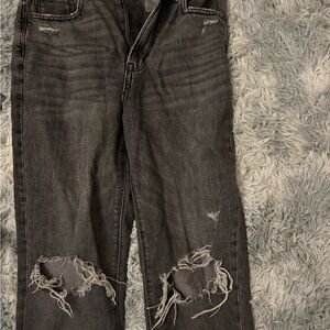 American Eagle Outfitters Black High Rise Jeans Distressed Look